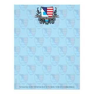 Greek American Shield Flag Letterhead Design