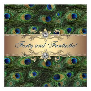 Elegant Peacock Birthday Party Personalized Invitation