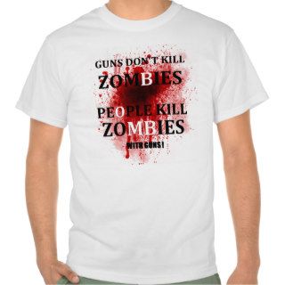 GUNS DON'T KILL ZOMBIES BOMB BLOOD STAINED SHIRT