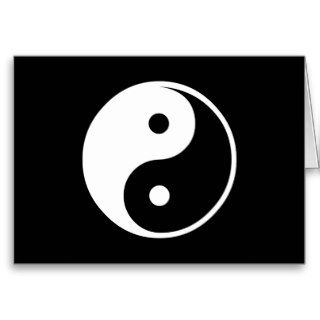 Yin Yang Black and White Illustration Template Greeting Card