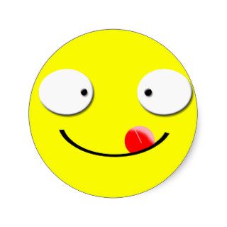 yum cartoon smiley face sticker