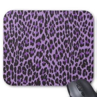 Animal Print, Spotted Leopard   Purple Black Mouse Pad