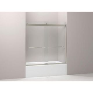 KOHLER Levity 59 3/4 in. x 57 1/4 in. Frameless Bypass Tub/Shower Door with Crystal Clear Glass in Nickel 706005 L MX