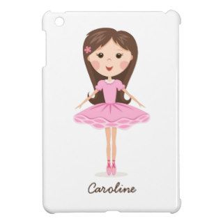 Cute little ballerina cartoon girl personalized iPad mini case