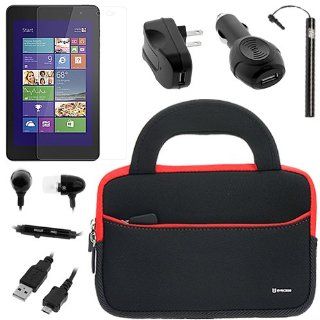 BIRUGEAR Ultra Portable Universal Neoprene Carrying Sleeve w/ Charger, Screen Protector for Dell Venue 8 Pro   8'' Windows 8.1 HD Tablet Computers & Accessories