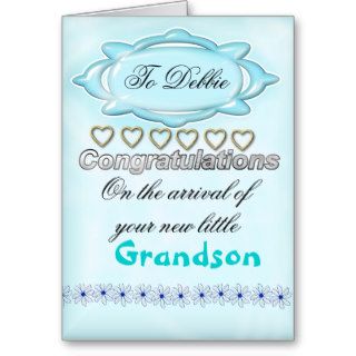 Blue New Baby Congratulations Card, Grandmother