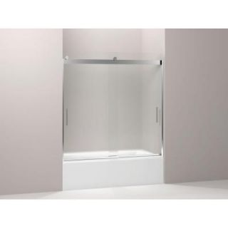 KOHLER Levity 59 3/4 in. x 57 in. Frameless Bypass Tub/Shower Door with Frosted Glass in Silver 706001 D3 SH