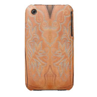 Orange Western Flame Leather Look iPhone 3 Cases
