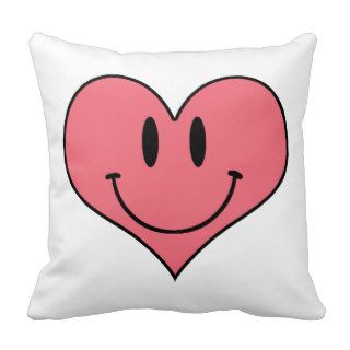 Cute Smiling Heart, Valentine's Love Sweetheart Throw Pillow