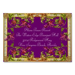 Purple Additional Wedding Invitation Information Business Cards