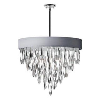 Dainolite Lighting ALL 248C PC SV 8 Light Chandelier with Silver Shade, Polished Chrome Finish   Chandelier Lighting Hard Wire  