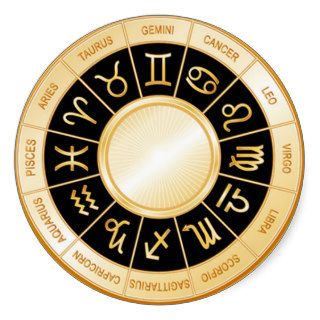 Zodiac Wheel Round Stickers