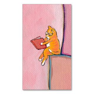 Titled  Marmalade Prefers Solitude   fun cat art Business Card Template