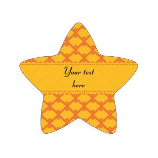 Yellow and Orange Pattern Star Sticker