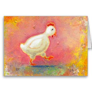 Walking chicken needs solitude   PERSONALIZED Greeting Card