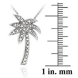 DB Designs Sterling Silver Diamond Accent Palm Tree Necklace DB Designs Diamond Necklaces