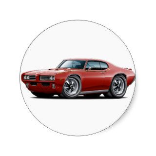1969 GTO Judge Maroon Car Stickers