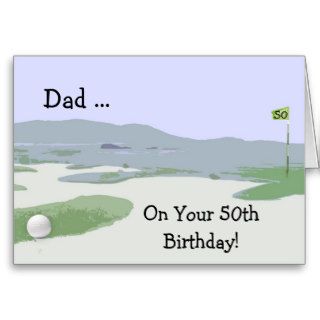 Dad's 50th Birthday, Golf Course, Ball Cards