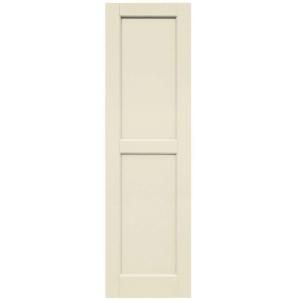 Winworks Wood Composite 15 in. x 52 in. Contemporary Flat Panel Shutters Pair #651 Primed/Paintable 61552651