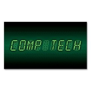 computer tech  digital readout business card template