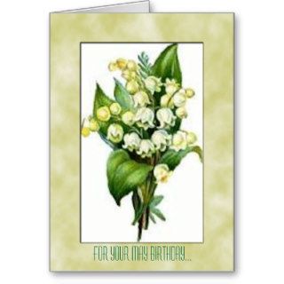 Lilies of the Valley May Birthday Card