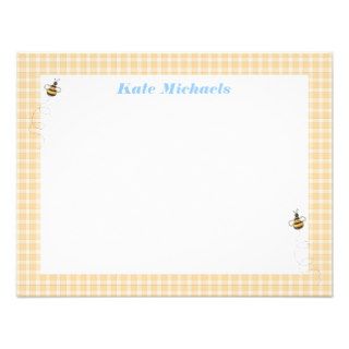 Busy Bees Personalized Stationery Custom Invite