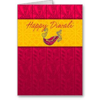 Diwali Greeting Card With Lamp