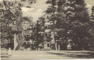 1940s Vintage Postcard   Bennett Hall   Frances Shimer College   Mount Carroll Illinois 