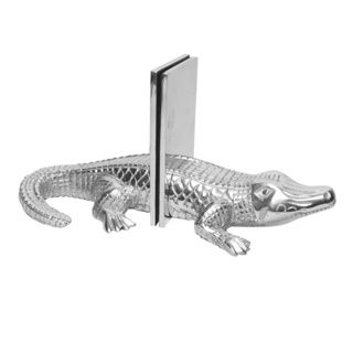 Cast Aluminum Alligator Bookends KINDWER Accent Pieces