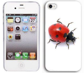 Apple iPhone 4 4S 4G White 4W233 Hard Back Case Cover Color Red Ladybug Cell Phones & Accessories