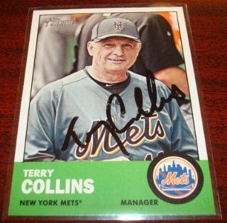 2012 TOPPS HERITAGE #233 TERRY COLLINS METS MANAGER AUTOGRAPH SIGNED CARD Sports Collectibles