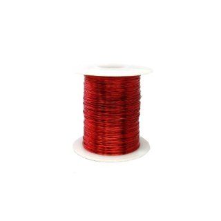 Magnet Wire, Enameled Copper Wire, 22 AWG, 8 oz, 254' Length, 0.0263" Diameter, Red Metal Wire