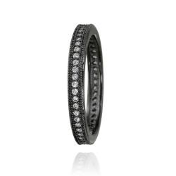 Icz Stonez Black Rhodium plated Stackable Cubic Zirconia Eternity Ring ICZ Stonez Cubic Zirconia Rings