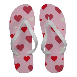 Pink Red White Hearts Pattern Cute Love Background Sandals