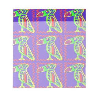 Bright Colorful Fun Toucan Tropical Bird Pattern Memo Notepads
