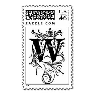 Letter 'W' Wrapped in Vines   Stamp