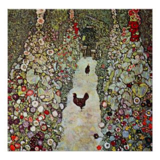 Garden Path with Chickens by Gustav Klimt Poster