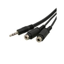 Eforcity 3.5mm Stereo Plug to Two 3.5mm Jack M/F 6 foot Cable Eforcity A/V Cables