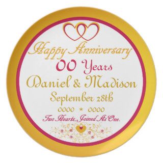 CUSTOMIZABLE (ANY #/Names/Dates) Anniversary Plate
