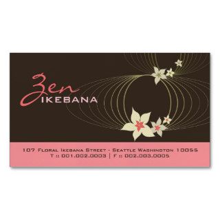 Pink Plumeria Frangipani Ikebana Stylish Blooms Business Card Templates