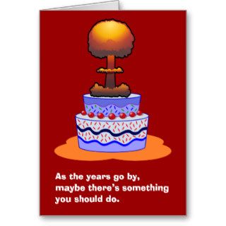 Atomic Cake Birthday Card
