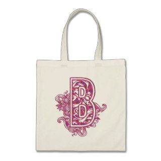 PINK AND PURPLE LETTER B MONOGRAMED CANVAS BAG