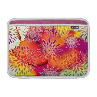 Floral Pattern and Watercolor Abstract Painting Sleeves For MacBook Air