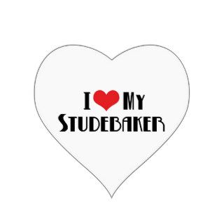 I Love My Studebaker Heart Sticker