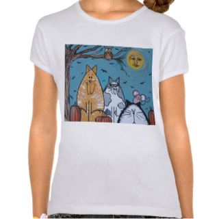 A Cat's Harvest Moon T Shirts