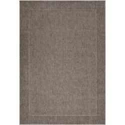 Woven Gray Indoor/Outdoor Border Rug (3'11 x 5'7) 3x5   4x6 Rugs