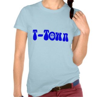 Retro Funky "T town" Peace Blue (by Kerry White) Tshirts