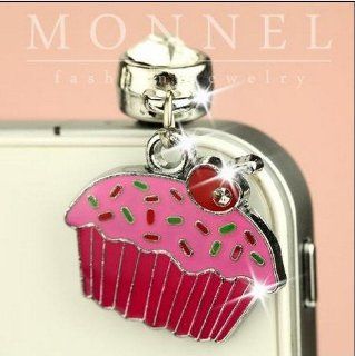 Ip242 Luxury Strawberry Cupcake Anti Dust Plug Cover Charm for Iphone 4 4s Cell Phones & Accessories