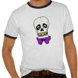 Skull with Bow Tie T Shirts