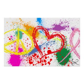 "Huge" Peace Love Hope Paint Splatter Print